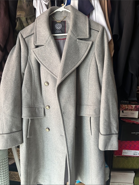 Vince Camuto Jackets & Blazers - Vince Camuto Men's Double-Breasted Pea Coat in Light Gray